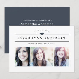 Einladung zur Classic 3 Foto Graduation Party