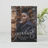 Einladung zur Classic Script Graduation Party (Stehend Vorderseite)