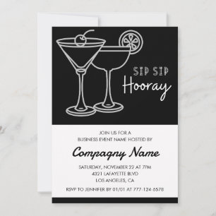 Einladung zur Cocktailparty für schwarze Geschäfts
