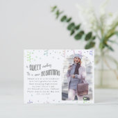 Einladung zur Colorful Confetti Graduation Party (Stehend Vorderseite)