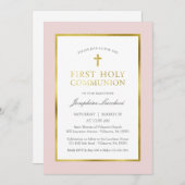 Einladung zur Communitation Classic Pink und Gold (Vorne/Hinten)