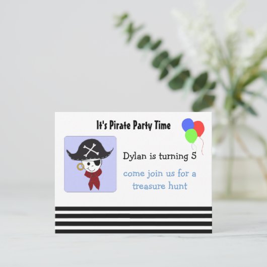 Einladung zur coolen Piratenpartei (Stehend Vorderseite)