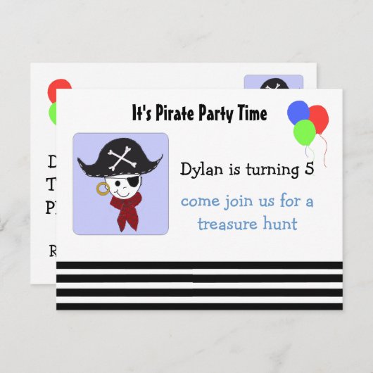 Einladung zur coolen Piratenpartei (Vorne/Hinten)