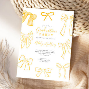Einladung zur Coquette Bows Yellow Graduation Part