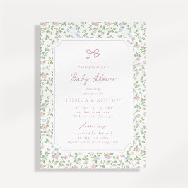 Einladung zur Cottagecore-Blumen-Babyparty