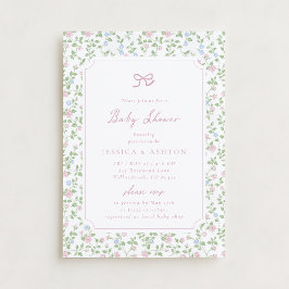 Einladung zur Cottagecore-Blumen-Babyparty