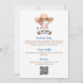 Einladung zur Cowboy-Baby-Party mit QR-Code in ein (Rückseite)