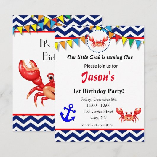 Einladung zur Crab-Illustration (Vorne/Hinten)