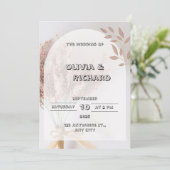 Einladung zur Cream Aesthetic Wedding (Stehend Vorderseite)