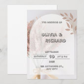 Einladung zur Cream Aesthetic Wedding (Vorne/Hinten)