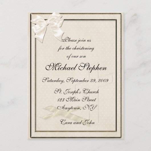 Einladung zur Cream Christening (Vorderseite)