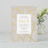 Einladung zur Creme Geometric Gala Gold Foil (Stehend vorne)