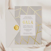 Einladung zur Creme Geometric Gala Gold Foil