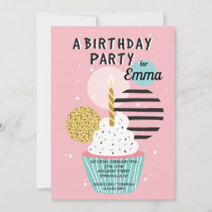 Einladung zur Cupcake-Geburtstagsfeier