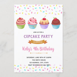 Einladung zur Cupcake-Party mit Streuseln