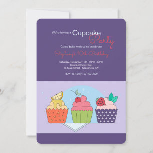 Einladung zur Cupcake-Party zum Geburtstag