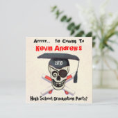 Einladung zur Custom Pirate Graduate Graduation Pa (Stehend Vorderseite)