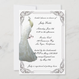 Einladung zur Custom White Peacock Bridal Dusche