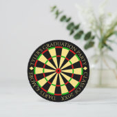 Einladung zur Dartboard Theme Graduation Party (Stehend Vorderseite)