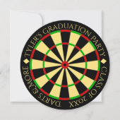 Einladung zur Dartboard Theme Graduation Party (Vorderseite)