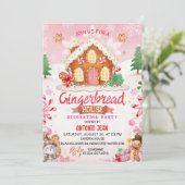 Einladung zur Dekorationsparty für das Lebkuchenhä (Stehend Vorderseite)