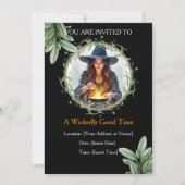 Einladung zur digitalen Hexe | Halloween Mobile Pa (Vorderseite)