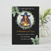 Einladung zur digitalen Hexe | Halloween Mobile Pa (Stehend Vorderseite)