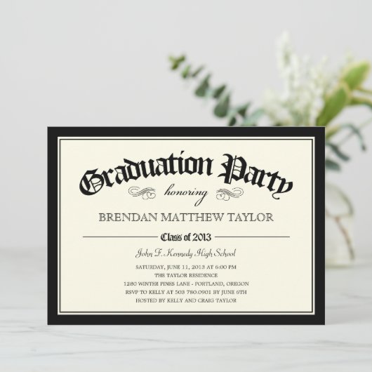 Einladung zur Diploma Graduation Party 2013 (Stehend Vorderseite)