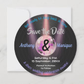 Einladung zur Disco-Save-the-Date-Feier zum Anpass (Vorderseite)