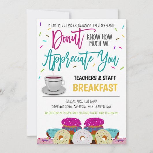 Einladung zur Donut-Wertschätzung (Vorderseite)