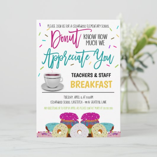 Einladung zur Donut-Wertschätzung (Stehend Vorderseite)