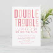 Einladung zur Doppel-Trouble Twin Boy/Girl Baby Du (Stehend Vorderseite)