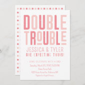Einladung zur Doppel-Trouble Twin Boy/Girl Baby Du (Vorne/Hinten)