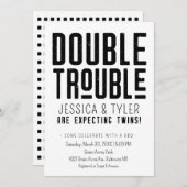 Einladung zur Doppeltrouble Twin Baby Dusche (Vorne/Hinten)