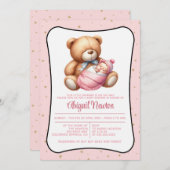 Einladung zur Dream Bear Baby Dusche (Vorne/Hinten)