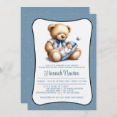 Einladung zur Dream Bear Baby Dusche (Vorne/Hinten)
