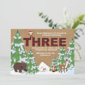 Einladung zur dritten Geburtstagsparty im Winter (Stehend Vorderseite)