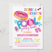 Einladung zur Dunk & Donuts-Poolparty (Vorderseite)
