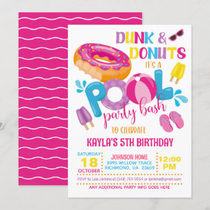 Einladung zur Dunk & Donuts-Poolparty