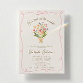 Einladung zur Dusche aus rosa Whimsical Wavy Frame