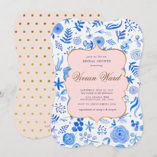 Einladung zur Dusche "Blue Bridal"