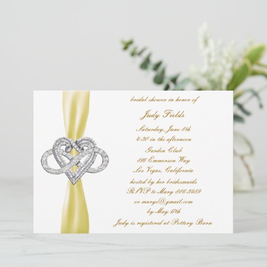 Einladung zur Dusche "Gelbe Unendlichkeit" (Stehend Vorderseite)