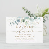 Einladung zur Dusche in Gold und Grüne Botanische (Stehend Vorderseite)