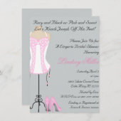 Einladung zur Dusche in Pink & White Lingerie Brid (Vorne/Hinten)