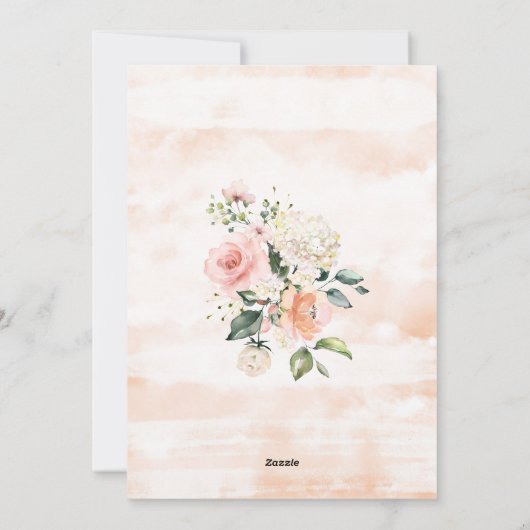 Einladung zur Dusche in Rosa und Grüne Braut (Rückseite)