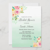 Einladung zur Dusche Pfirsich und Minze Bridal (Vorderseite)