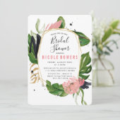 Einladung zur Dusche Tropical Floral Bridal (Stehend Vorderseite)