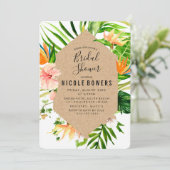 Einladung zur Dusche Tropical Floral Bridal (Stehend Vorderseite)