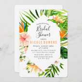 Einladung zur Dusche Tropical Floral Bridal (Vorne/Hinten)