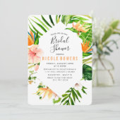Einladung zur Dusche Tropical Floral Bridal (Stehend Vorderseite)